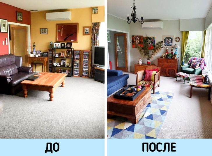 10 вдохновляющих примеров преображения комнат после небольших перемен