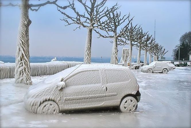 15 примеров того, как зима превращает автомобили в искусство
