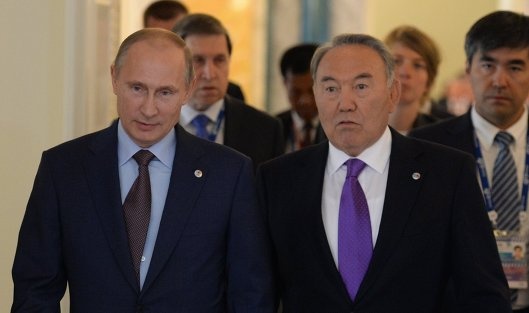 Президент Российской Федерации Владимир Путин и Президент Казахстана Нурсултан Назарбаев