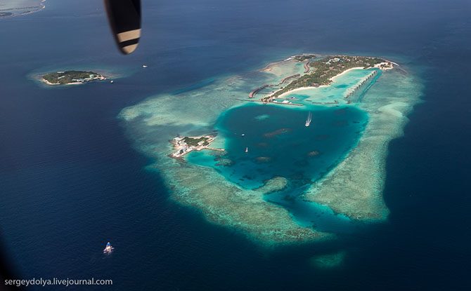 С высоты птичьего полета: Мальдивы