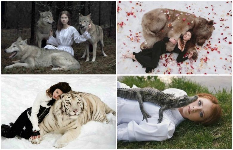 Удивительные портреты девушек с дикими животными