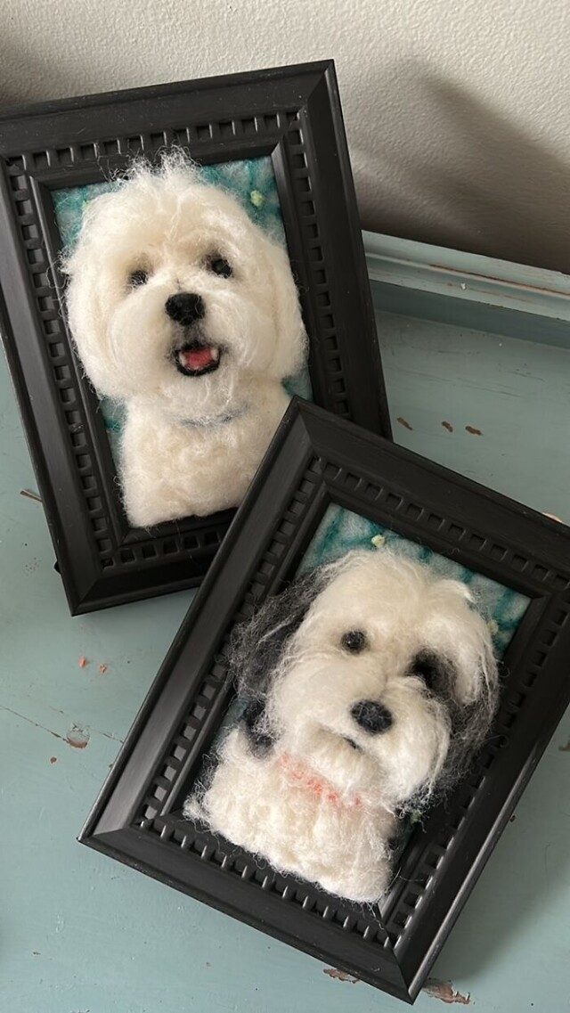 Девушка делает из валяной шерсти реалистичные портреты собак