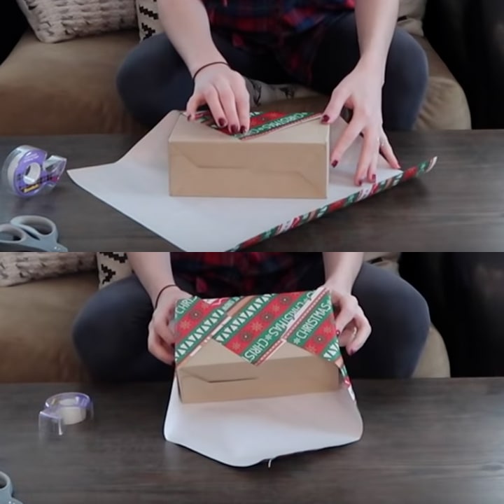 Завернуть подарок в оберточную. Упаковать подарок в бумагу. Упаковка подарка в бумагу без скотча. Обернуть подарок в бумагу. Красиво запаковать подарок в бумагу.